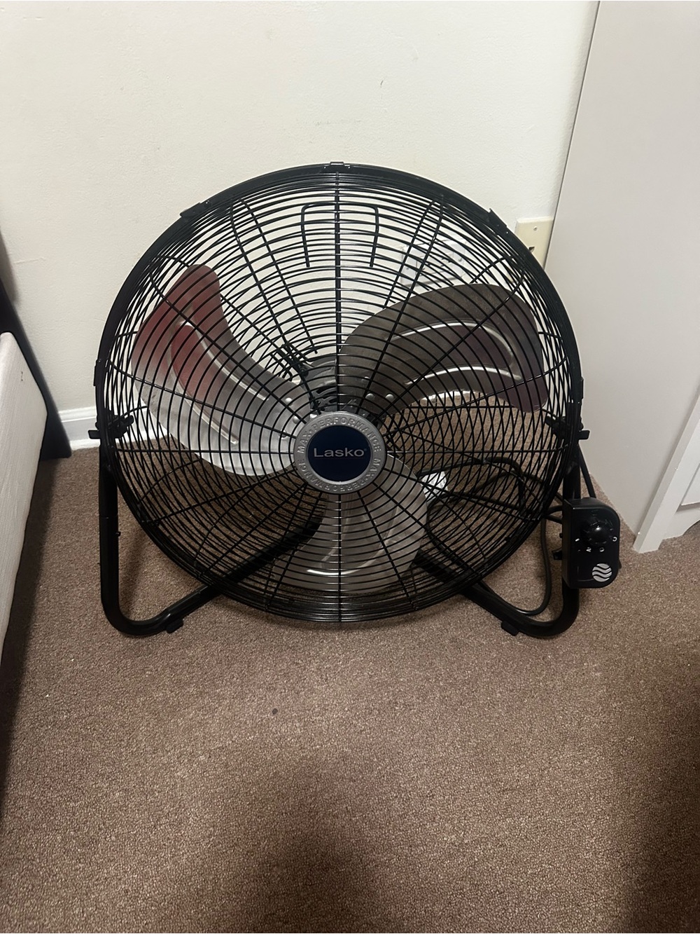 Lasko Black High-Velocity Floor Fan - Powerful Air Circulation